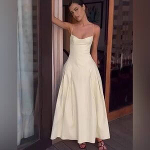 Commense Pleated Cami Long Dress